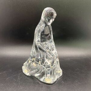 Baccarat Nativity Kneeling Mary Crystal Figurine France Rare No Box Christmas